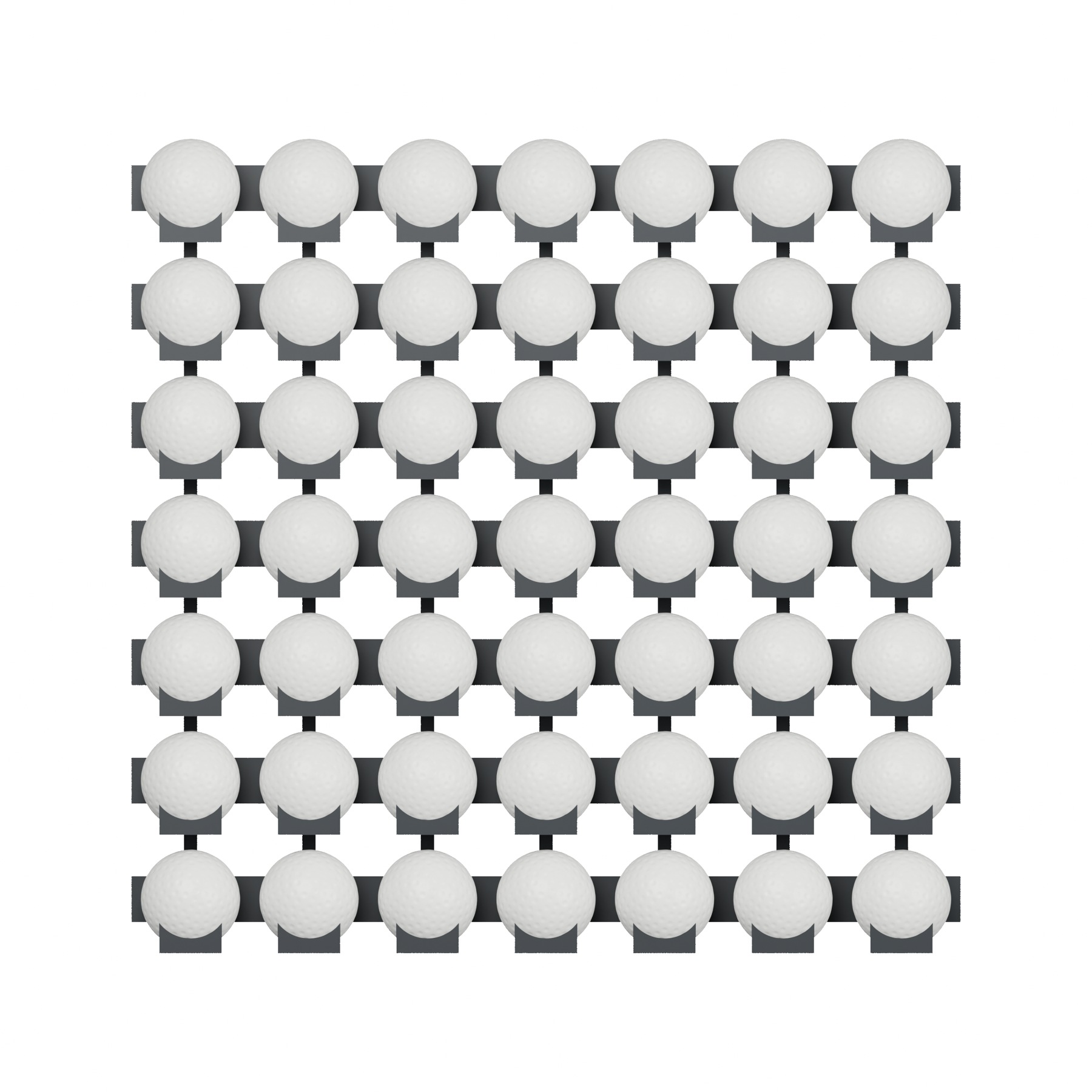 49 Ball Square Display with forty-nine golf balls